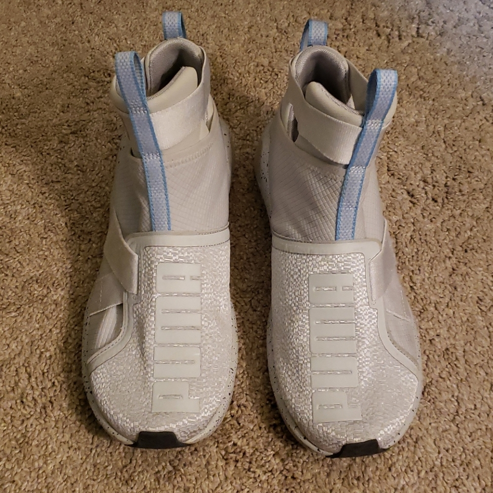 Gray high top puma sneakers